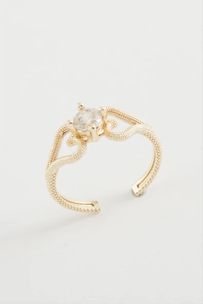 Kalp Tek Taşlı Yüzük - Resim 3