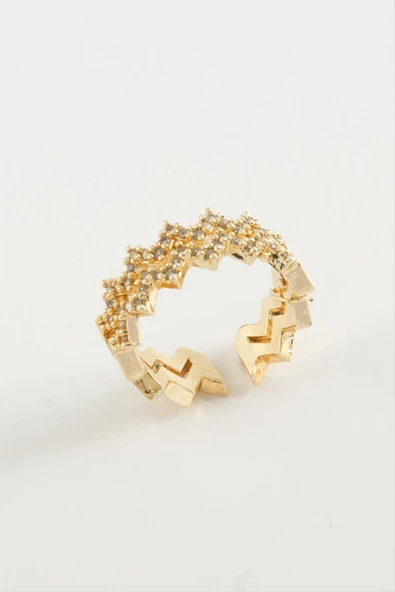 Zikzak Zirkon Taşlı Yüzük - Resim 3