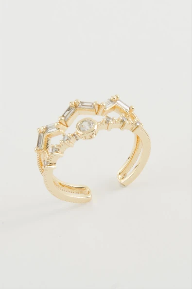 Zikzak Zirkon Taşlı Yüzük - Resim 3