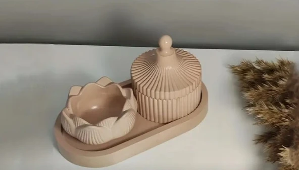 DEKORATİF LOTUS SAKSI MUMLUK SETLERİ - 3