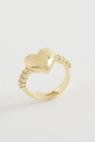 Kalp Taşlı Metal Yüzük ürün görseli