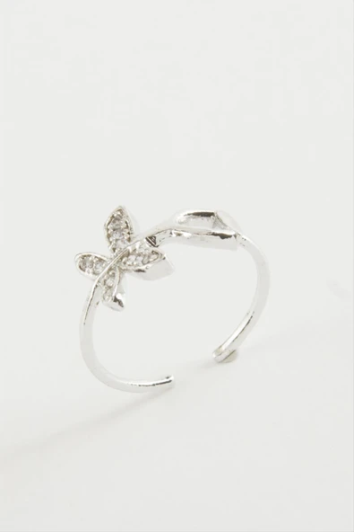 Kelebek Zirkon Taşlı Yüzük - Resim 3