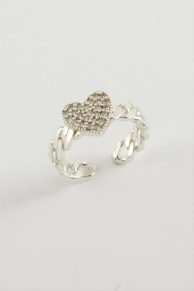 Kalp Zirkon Taşlı Yüzük - Resim 3