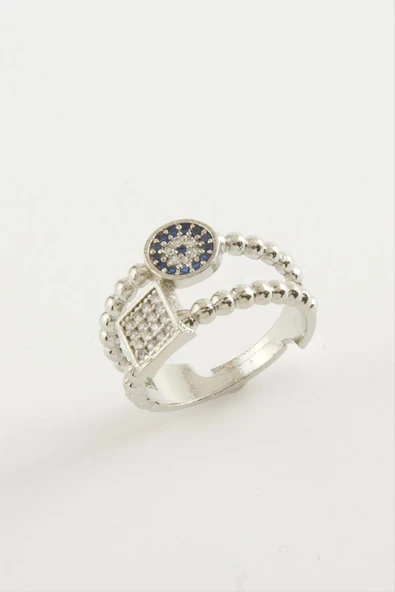 Kare Nazar Taşlı Yüzük - Resim 3