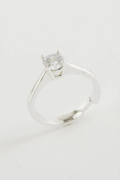 Zirkon Tek Taşlı Yüzük - Resim 2