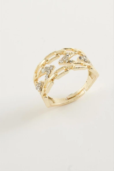 Zincir Şekilli Zirkon Taşlı Yüzük ürün görseli