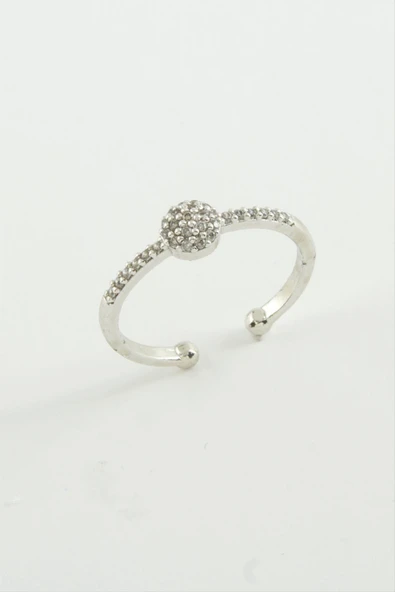 Yuvarlak Zirkon Taşlı Yüzük - Resim 2