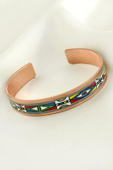 Göz Desenli Bakır Kelepçe Bileklik ürün görseli