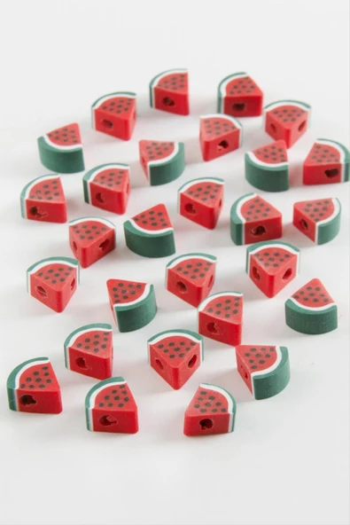 Karpuz Desenli Fimo Boncuk 100 Adet ürün görseli