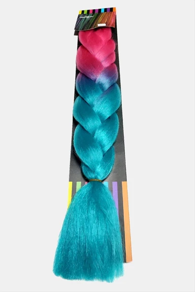 Renkli Örgülü Saç - Resim 2