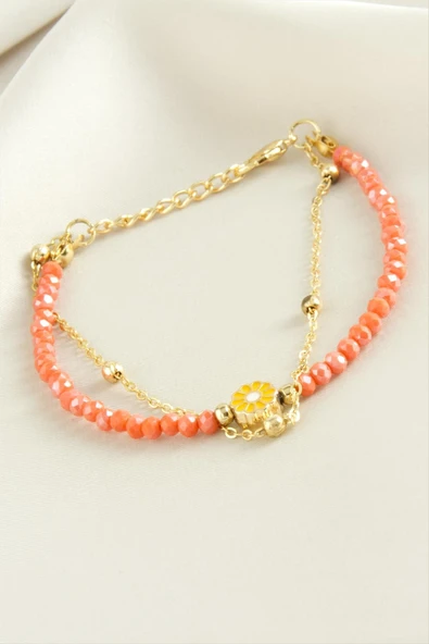 Papatya Zincir Kristal Bileklik - Resim 7