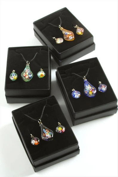 Cam Sanatı Murano Kutulu Set Kolye ürün görseli