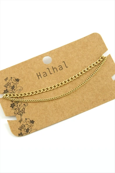 Çift Zincirli Lüks Çelik Halhal ürün görseli