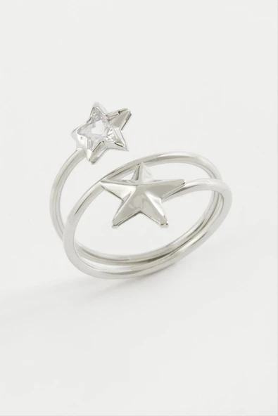 Kalp Yıldız Zirkon Taşlı Yüzük ürün görseli