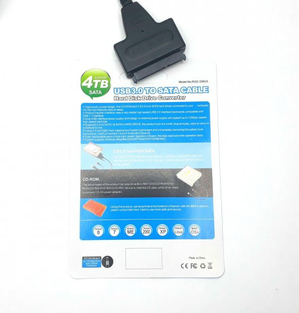 USB 3.0 to Sata 2.5 inç Hdd Harddisk Çevirici Kablo Veri Kurtarma - 4