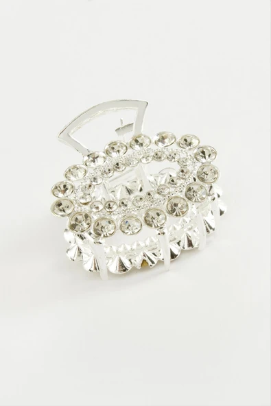 Oval Taşlı Metal Mandal Toka 4,5 cm - Resim 2