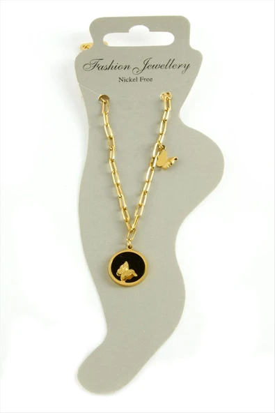 Kelebek Sedef Lüks Çelik Halhal - Resim 2