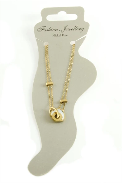 Kalp Sedef Lüks Çelik Halhal ürün görseli