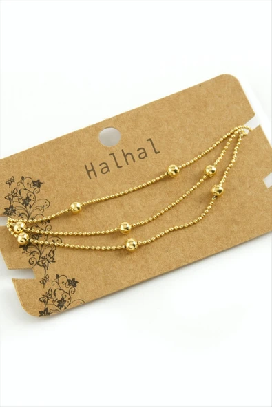 Üç Zincirli Lüks Çelik Halhal ürün görseli