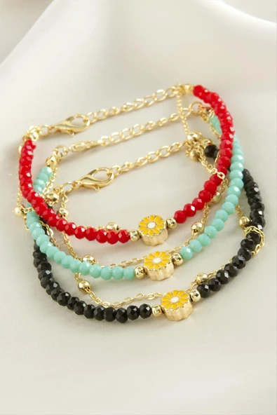 Papatya Zincir Kristal Bileklik ürün görseli