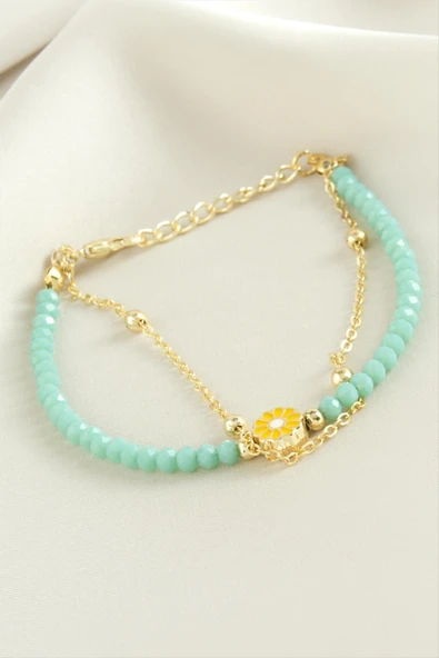 Papatya Zincir Kristal Bileklik - Resim 3