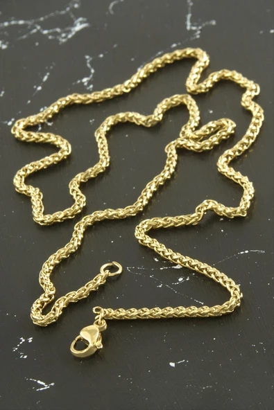 İç İçe Zincir Çelik Kolye 55 cm ürün görseli