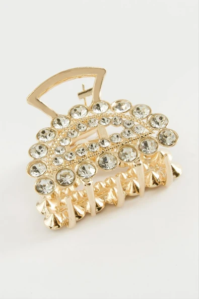 Oval Taşlı Metal Mandal Toka 4,5 cm - 3