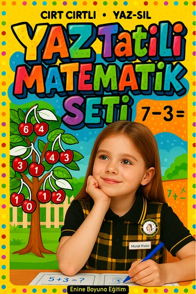 Okul Öncesi ve Birinci Sınıflar İçin YAZ Tatil Matematik Seti (Cırt Cırtlı YAZ-SİL) ürün görseli 1