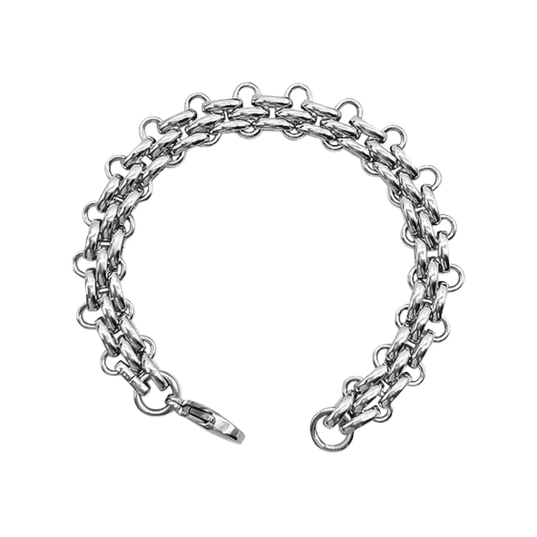 Örgü Zincir Bilezik - 16cm - Titanyum Çelik