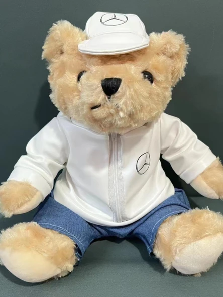 Peluş Ayı - Polis Mavi Kemerli Pantolon - 30cm - 12