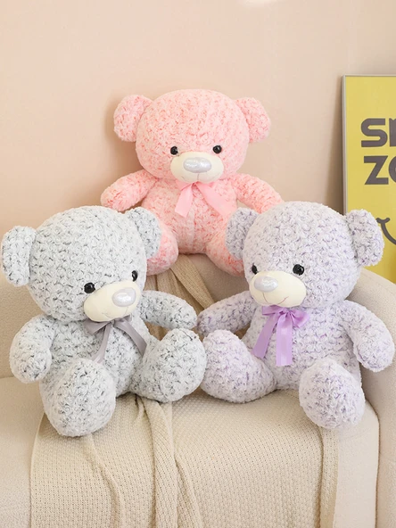Sevimli Ayıcık Peluş Yastık - Gri - 50cm - 3