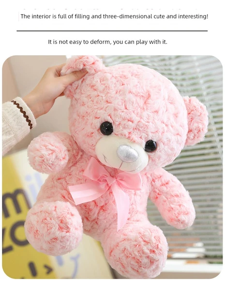Sevimli Ayıcık Peluş Yastık - Mavi - 60cm - 12