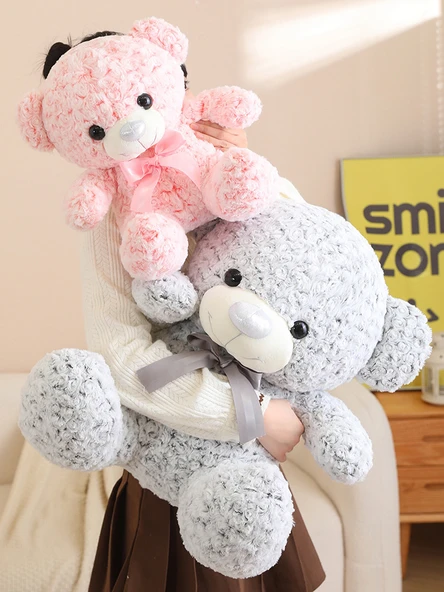 Sevimli Ayıcık Peluş Yastık - Pembe - 50cm - 6