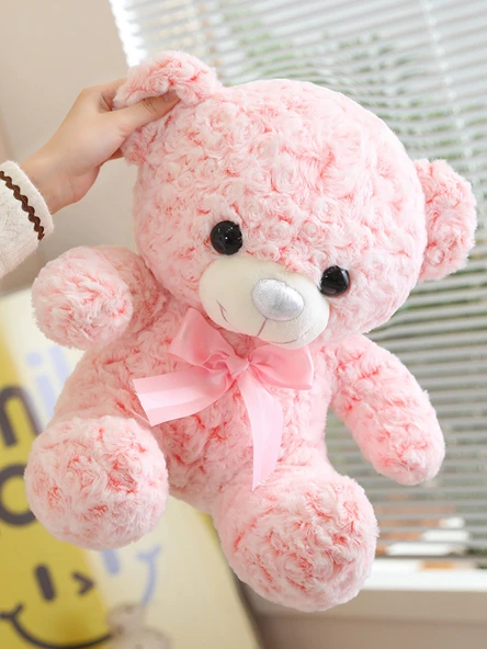 Sevimli Ayıcık Peluş Yastık - Mavi - 60cm - 2