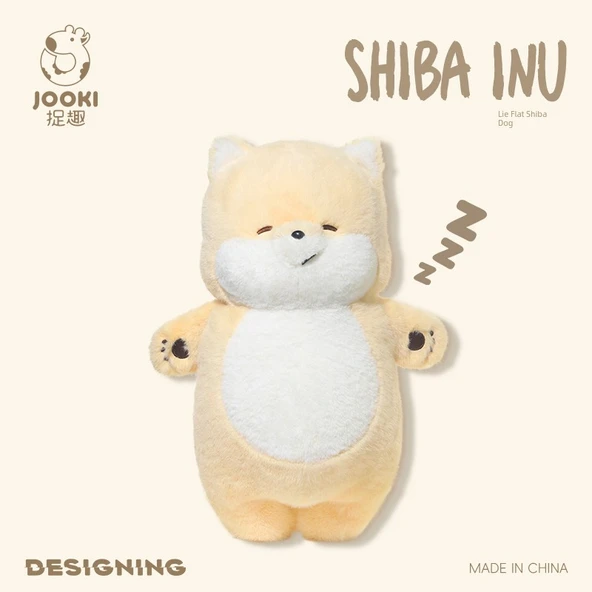 Yatık Düz Hayvan Peluş Oyuncak - Shiba Inu - Sıradan Ambalaj - 46cm