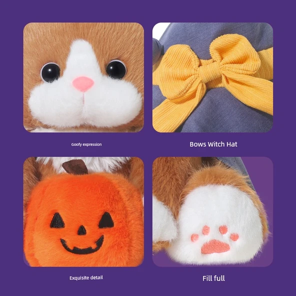 Büyücü Kedi Peluş Oyuncak Bebek - Sıradan - 55cm - 5