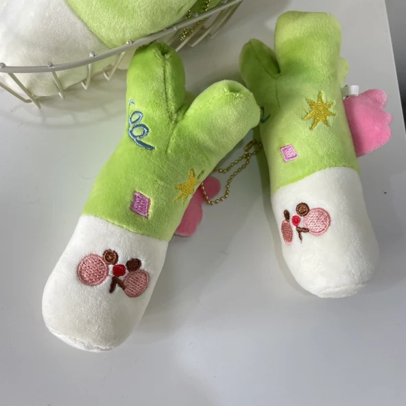 Sebze ve Meyve Peluş Kolye Bebek Çantası Süsleri - Batı Mavi Çiçek - 5