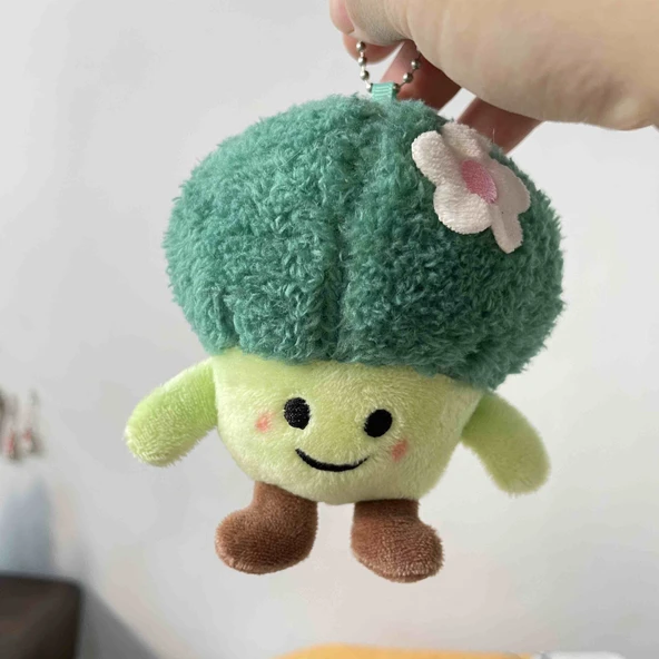 Sebze ve Meyve Peluş Kolye Bebek Çantası Süsleri - Batı Mavi Çiçek