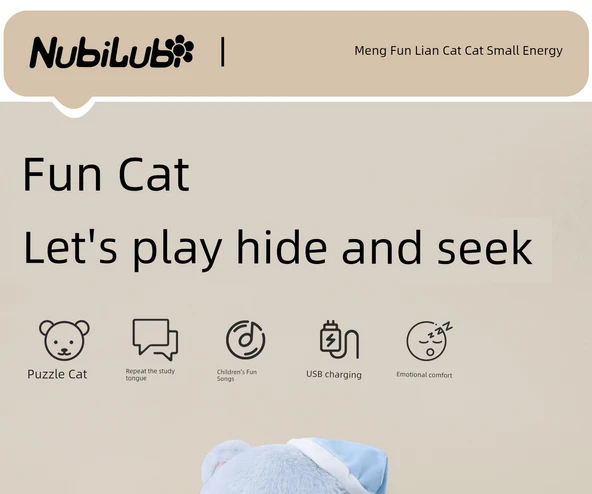 USB Şarjlı Bebek Peekaboo Ayıcığı - Mavi Ayı + Emzikli Müzik Çevirici - 7