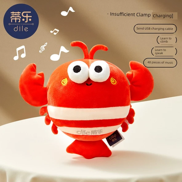 Müzikli Peluş Balık Oyuncak - Clamp Way Boundless - Tırmanmayı Öğren - Konuşmayı Öğren - 48 Müzik - USB Şarjlı