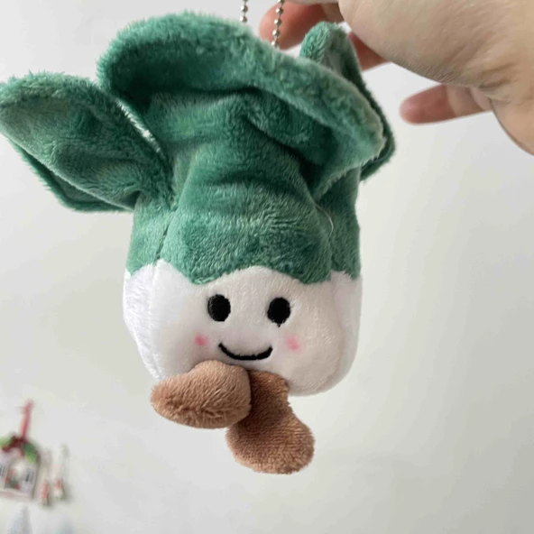 Sebze ve Meyve Peluş Kolye Bebek Çantası Süsleri - Batı Mavi Çiçek - 12