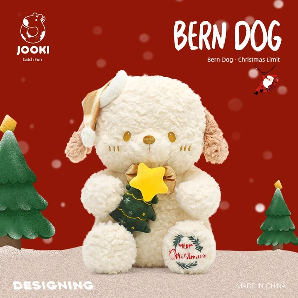 Bern Köpeği Peluş Oyuncak - Salya Havlusu - 23cm - Hediye Çantası - 2