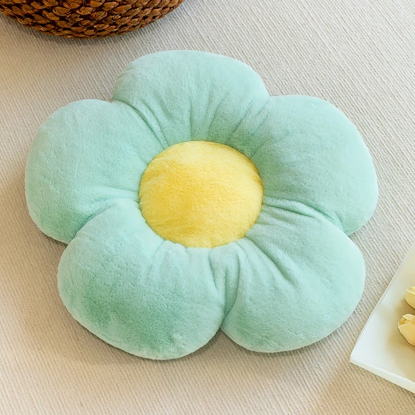 Çiçek Yastık Peluş Oyuncak - Flüoresan Yeşil - 50cm - 2