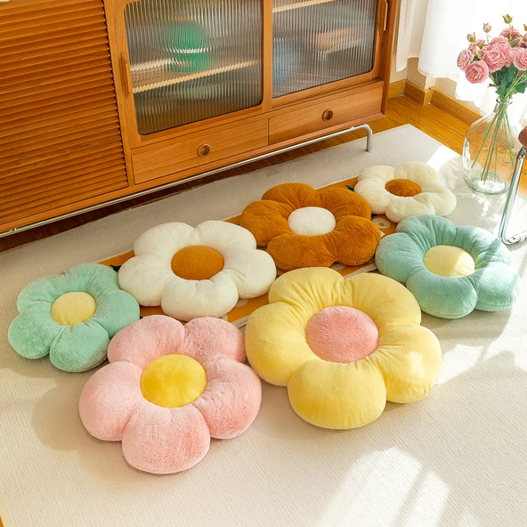 Çiçek Yastık Peluş Oyuncak - Flüoresan Yeşil - 50cm - 4
