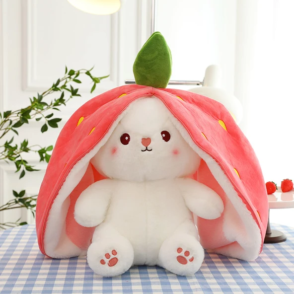 Dönüşen Çilek Tavşanı Peluş Oyuncak - 75cm