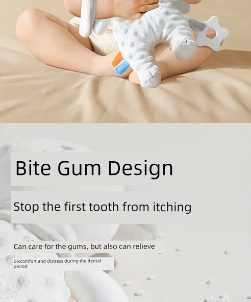 Bebek Rahatlatıcı Havlu Peluş Kukla Dişlik Oyuncak - Mengqi Aslan - Kukla Tasarımı [Geliştirilmiş Doudou Kadifesi Süper Yumuşak] İçinde Yüzük Kağıt + Çıngırak - 10