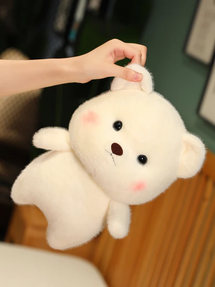 30cm Giydirilmiş Ayı Peluş Oyuncak - Pembe Kalp Kiraz Elbisesi - Hediye Kutulu - 6