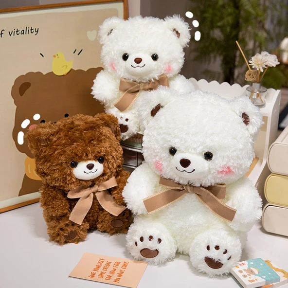 Sevimli Ayı Peluş Yastık - Hanhan Ayı Çifti - 40cm - 5