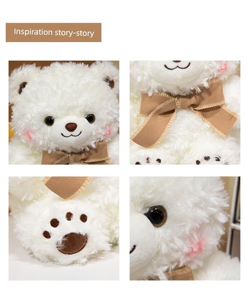Sevimli Ayı Peluş Yastık - Hanhan Ayı Çifti - 40cm - 10