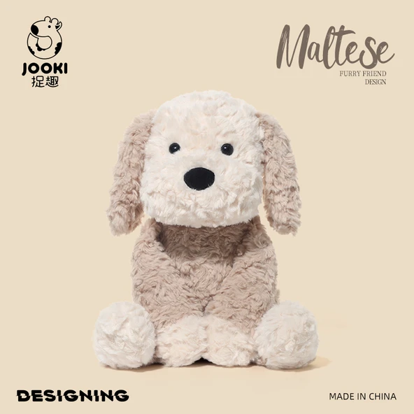 Maltese Köpek Peluş Oyuncak - Oturan - 42cm - Sıradan Paketleme